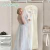 imageMISSLO 70quot Bridal Wedding Gown Dress Garment Bag with Accessories Pouch Large Travel Garment Cover 8quot Gusset WhiteBeige
