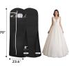 imageMISSLO 70quot Bridal Wedding Gown Dress Garment Bag with Accessories Pouch Large Travel Garment Cover 8quot Gusset WhiteBlack