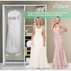 imageMISSLO 70quot Bridal Wedding Gown Dress Garment Bag with Accessories Pouch Large Travel Garment Cover 8quot Gusset WhiteWhite