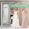 imageMISSLO 70quot Bridal Wedding Gown Dress Garment Bag with Accessories Pouch Large Travel Garment Cover 8quot Gusset WhiteWhite