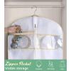 imageMISSLO 70quot Bridal Wedding Gown Dress Garment Bag with Accessories Pouch Large Travel Garment Cover 8quot Gusset WhiteWhite