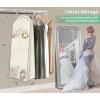 imageMISSLO 70quot Wedding Dress Garment Bag with Bride Tote Bag 8 Gusseted Wedding Dress Bags for Gowns Long 4 Pockets Dress Cover for Women PinkBeige
