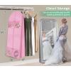 imageMISSLO 70quot Wedding Dress Garment Bag with Bride Tote Bag 8 Gusseted Wedding Dress Bags for Gowns Long 4 Pockets Dress Cover for Women PinkPink