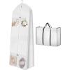 imageMISSLO 70quot Wedding Dress Garment Bag with Bride Tote Bag 8 Gusseted Wedding Dress Bags for Gowns Long 4 Pockets Dress Cover for Women PinkWhite