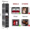 imageMISSLO 8Shelf Hanging Shoe Organizer Clothes Closet Organizers and Storage Shelves Hat Holder with Large Shelf and Side Mesh Pockets for Hats Handbags Kid Sweater GreyGrey