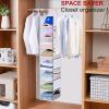 imageMISSLO 8Shelf Hanging Shoe Organizer Clothes Closet Organizers and Storage Shelves Hat Holder with Large Shelf and Side Mesh Pockets for Hats Handbags Kid Sweater GreyWhite