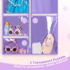 imageMISSLO All Clear Garment Bags for Dance Costumes Hanging Dance Garment Bags for Dancers with 3 Zippered Pockets Plastic Cheer Uniform Garment Bag 3 PacksPurple