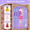 imageMISSLO All Clear Garment Bags for Dance Costumes Hanging Dance Garment Bags for Dancers with 3 Zippered Pockets Plastic Cheer Uniform Garment Bag 3 PacksPurple