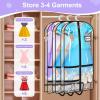 imageMISSLO All Clear Garment Bags for Dance Costumes Hanging Dance Garment Bags for Dancers with 3 Zippered Pockets Plastic Cheer Uniform Garment Bag 3 PacksClear