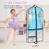 imageMISSLO All Clear Garment Bags for Dance Costumes Hanging Dance Garment Bags for Dancers with 3 Zippered Pockets Plastic Cheer Uniform Garment Bag 3 PacksClear