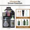 imageMISSLO Bathroom Shower Organizer Mesh Hanging Shower Caddy with Rotatable Hanger BlackBlack