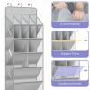 imageMISSLO Clear Over the Door Shoe Organizer Large Deep Pockets Hanging Shoe Rack for Closet Fit 20 Pairs Shoe Holder for Sneakers Boots StorageGreyGrey