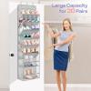 imageMISSLO Clear Over the Door Shoe Organizer Large Deep Pockets Hanging Shoe Rack for Closet Fit 20 Pairs Shoe Holder for Sneakers Boots StorageGreyGrey