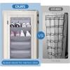 imageMISSLO Door Shoe Rack with Deep Pockets for 12 Pairs of Shoe Organizer Over the Door Hanger for Closet and Dorm Narrow Storage GreyGrey