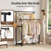 imageMISSLO Double Rods Garment Rack Heavy Duty Clothing Rack for Hanging Clothes Portable Clothes Organizer for Bedroom Living Room Clothing Store Black with wheelsMatte Black