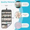 imageMISSLO Hanging Jewelry Organizer Travel Foldable Jewelry Roll Storage Case with 14 Cotton Zippered Pockets for Traveling Closet Suitcase