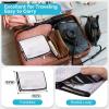 imageMISSLO Hanging Jewelry Organizer Travel Foldable Jewelry Roll Storage Case with 14 Cotton Zippered Pockets for Traveling Closet Suitcase