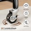 imageMISSLO Heavy Duty Clothing Rack with Wheels Rolling Clothes Racks for Hanging Clothes Coats Garment Dress BlackBlack