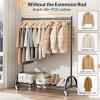 imageMISSLO Heavy Duty Clothing Rack with Wheels Rolling Clothes Racks for Hanging Clothes Coats Garment Dress BlackBlack