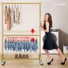 imageMISSLO Heavy Duty Clothing Racks for Hanging Clothes Rack Double Rod Garment Rack Rolling Closet Wardrobe Rack on Wheels Metal Adjustable BlackGold