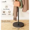imageMISSLO Heavy Duty Coat Rack Freestanding 4 Adjustable Size Coat Tree with Stable Wood Base Coat Hanger Stand with 6 Hooks Standing Clothes Tree for Bedroom BlackBlack