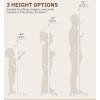 imageMISSLO Heavy Duty Coat Rack Freestanding 4 Adjustable Size Coat Tree with Stable Wood Base Coat Hanger Stand with 6 Hooks Standing Clothes Tree for Bedroom BlackWhite