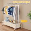 imageMISSLO Kids Clothing Rack with Basket Small Dress Up Storage Short Toddler Dress Up Rack Kids Closet for Baby Clothes WhiteWhite