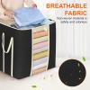imageMISSLO King Comforters Storage Bag 120L for Blankets Clothes Sweaters Beddings Organizer with Reinfored Handles NonMetal Fabric Storage Bin Organizer Black