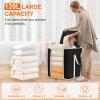 imageMISSLO King Comforters Storage Bag 120L for Blankets Clothes Sweaters Beddings Organizer with Reinfored Handles NonMetal Fabric Storage Bin Organizer Black