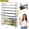 imageMISSLO Long 3 Tier Shoe Rack for Closet Shoe Organizer Storage Stackable Wide Shoe Shelf Holds 24 Pairs of Men Sneakers Women Heels Boots GreyBlack