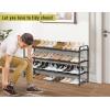 imageMISSLO Long 3 Tier Shoe Rack for Closet Shoe Organizer Storage Stackable Wide Shoe Shelf Holds 24 Pairs of Men Sneakers Women Heels Boots GreyBlack