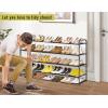 imageMISSLO Long 3 Tier Shoe Rack for Closet Shoe Organizer Storage Stackable Wide Shoe Shelf Holds 24 Pairs of Men Sneakers Women Heels Boots GreyBlack