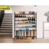 imageMISSLO Long 3 Tier Shoe Rack for Closet Shoe Organizer Storage Stackable Wide Shoe Shelf Holds 24 Pairs of Men Sneakers Women Heels Boots GreyBlack
