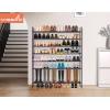 imageMISSLO Long 3 Tier Shoe Rack for Closet Shoe Organizer Storage Stackable Wide Shoe Shelf Holds 24 Pairs of Men Sneakers Women Heels Boots GreyBrown
