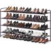 imageMISSLO Long 3 Tier Shoe Rack for Closet Shoe Organizer Storage Stackable Wide Shoe Shelf Holds 24 Pairs of Men Sneakers Women Heels Boots GreyBrown