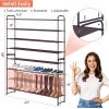 imageMISSLO Long 3 Tier Shoe Rack for Closet Shoe Organizer Storage Stackable Wide Shoe Shelf Holds 24 Pairs of Men Sneakers Women Heels Boots GreyBrown