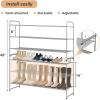 imageMISSLO Long 3 Tier Shoe Rack for Closet Shoe Organizer Storage Stackable Wide Shoe Shelf Holds 24 Pairs of Men Sneakers Women Heels Boots GreyGrey
