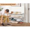 imageMISSLO Long 3 Tier Shoe Rack for Closet Shoe Organizer Storage Stackable Wide Shoe Shelf Holds 24 Pairs of Men Sneakers Women Heels Boots GreyGrey