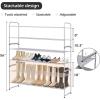 imageMISSLO Long 3 Tier Shoe Rack for Closet Shoe Organizer Storage Stackable Wide Shoe Shelf Holds 24 Pairs of Men Sneakers Women Heels Boots GreyGrey