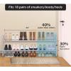 imageMISSLO Long 3 Tier Shoe Rack for Closet Shoe Organizer Storage Stackable Wide Shoe Shelf Holds 24 Pairs of Men Sneakers Women Heels Boots GreyGrey