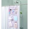imageMISSLO Mesh Shower Caddy Hanging for Cruise RV Camper Bathroom Different Pockets Mesh Shower Organizer Travel with Over Door Hooks and Shower Curtain HooksWhite