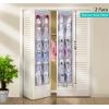 imageMISSLO Over The Door Shoe Organizer 12 Large Mesh Pockets Hanging Narrow Closet Door White 2 PackGray