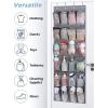 imageMISSLO Over The Door Shoe Organizer 12 Large Mesh Pockets Hanging Narrow Closet Door White 2 PackGray