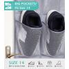 imageMISSLO Over The Door Shoe Organizer 12 Large Mesh Pockets Hanging Narrow Closet Door White 2 PackGray