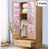 imageMISSLO Over The Door Shoe Organizer 12 Large Mesh Pockets Hanging Narrow Closet Door White 2 PackPink