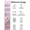 imageMISSLO Over The Door Shoe Organizer 12 Large Mesh Pockets Hanging Narrow Closet Door White 2 PackPink