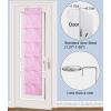 imageMISSLO Over The Door Shoe Organizer 12 Large Mesh Pockets Hanging Narrow Closet Door White 2 PackPink