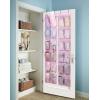 imageMISSLO Over The Door Shoe Organizer 12 Large Mesh Pockets Hanging Narrow Closet Door White 2 PackPink