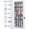 imageMISSLO Over The Door Shoe Organizer 24 Large Mesh Pockets Whitegray