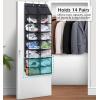 imageMISSLO Over The Door Shoe Rack for Door fit 14 Pairs Dustproof Over The Door Shoe Organizer Hanging for Closet Storage